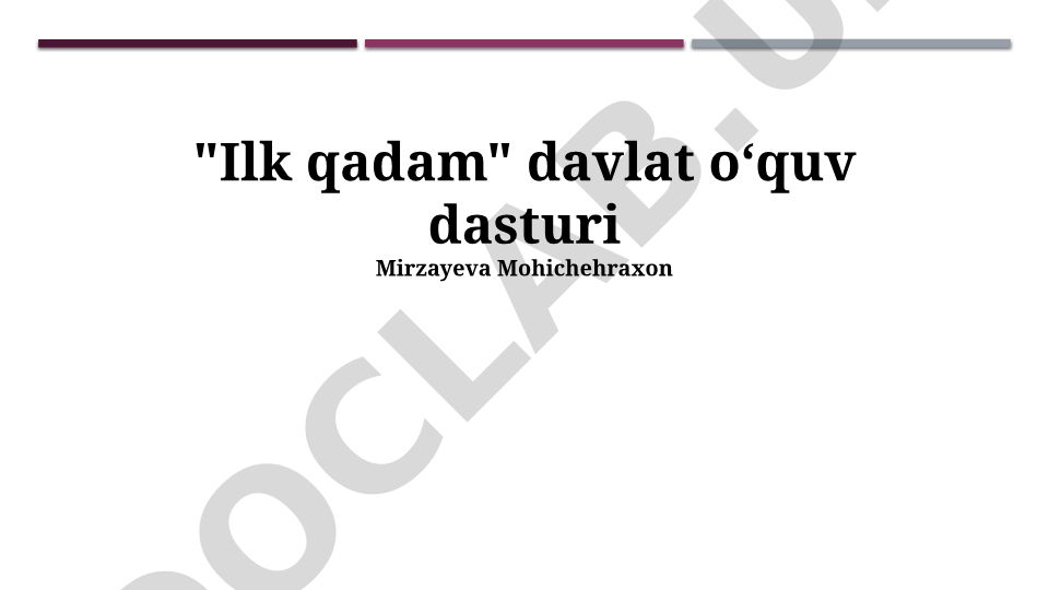 Ilk qadam davlat oʻquv dasturi