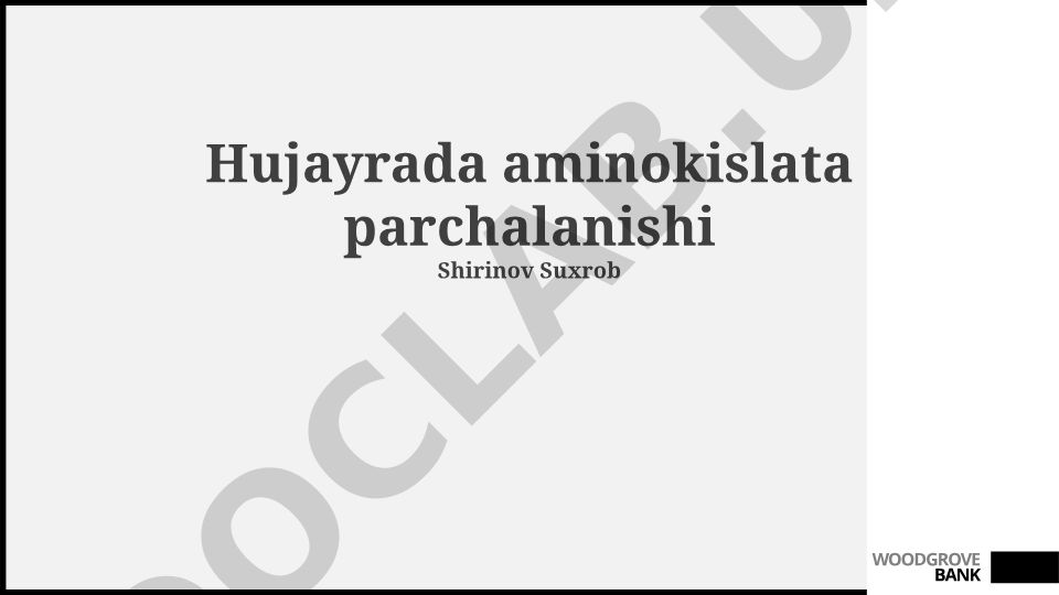 Aminokislotalar parchalanishi jarayonlari va regulyatsiyasi