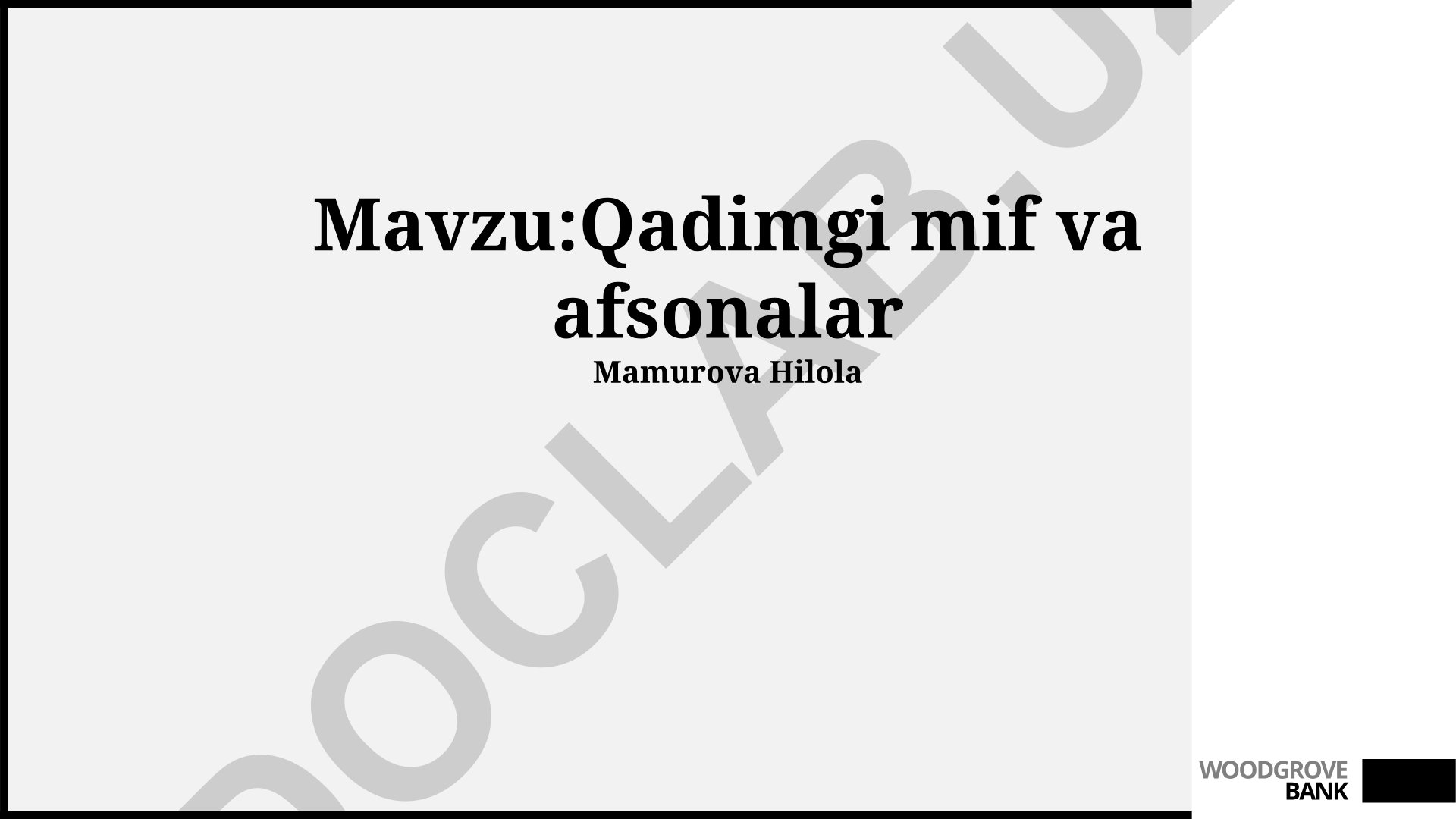 Qadimgi mif va afsonalar