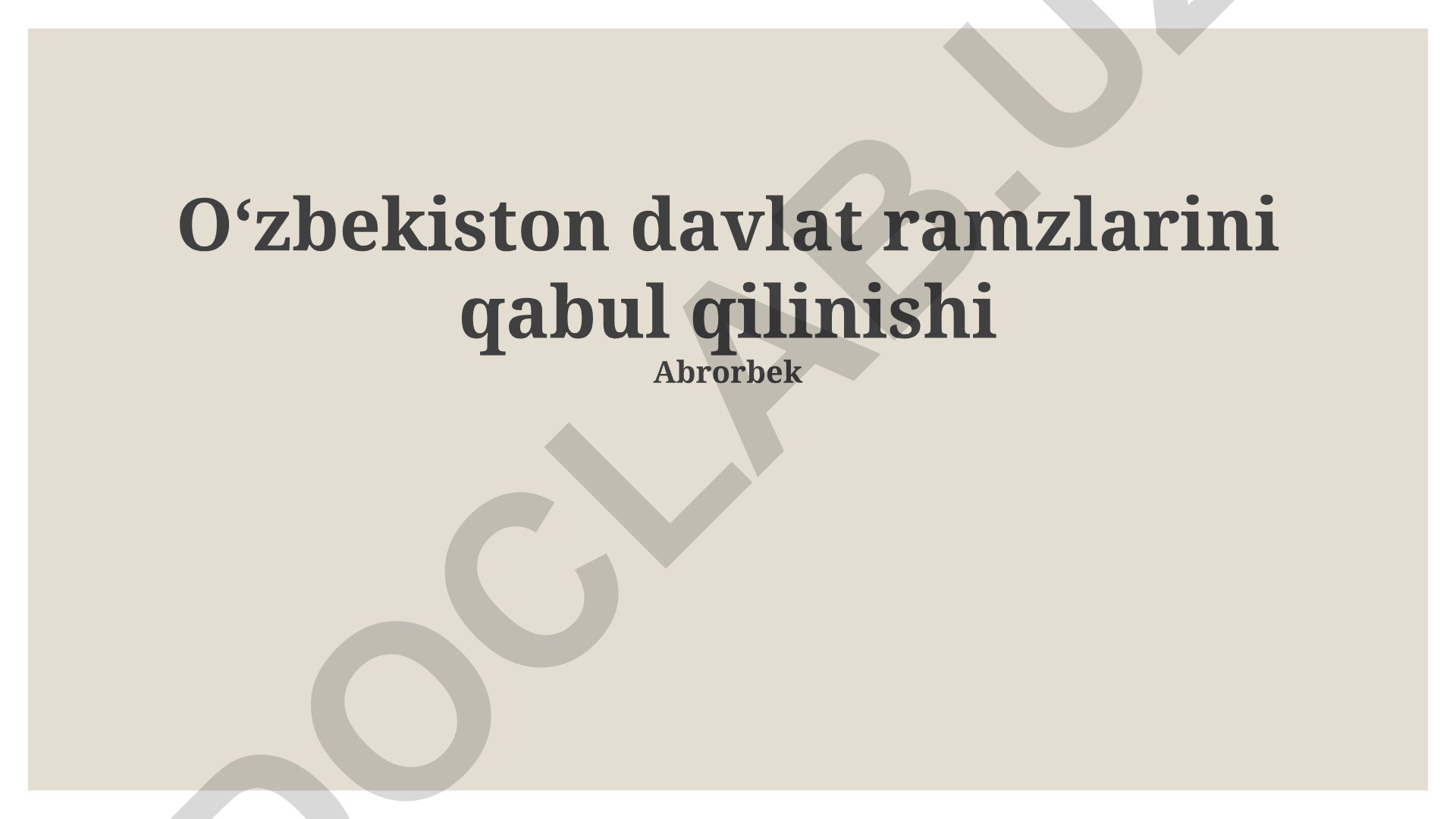 O'zbekiston davlat ramzlarining ahamiyati va qabul qilinishi