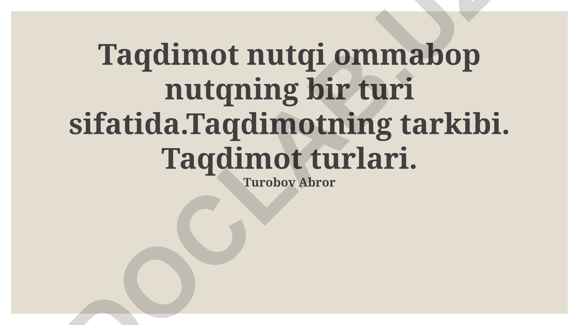 Taqdimot nutqi: tuzilishi, turlari va samarali usullari