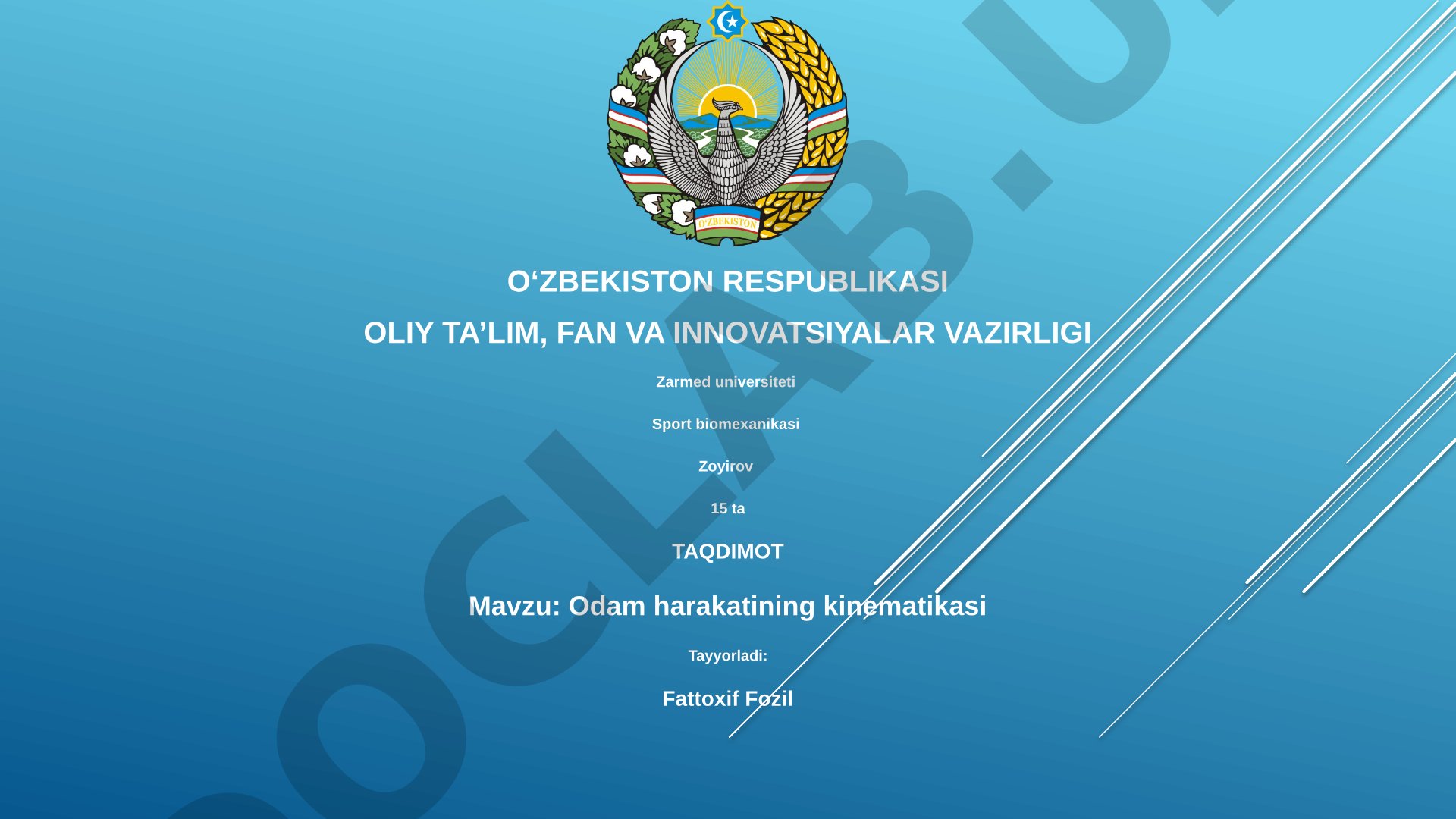 Odam harakatining kinematikasi