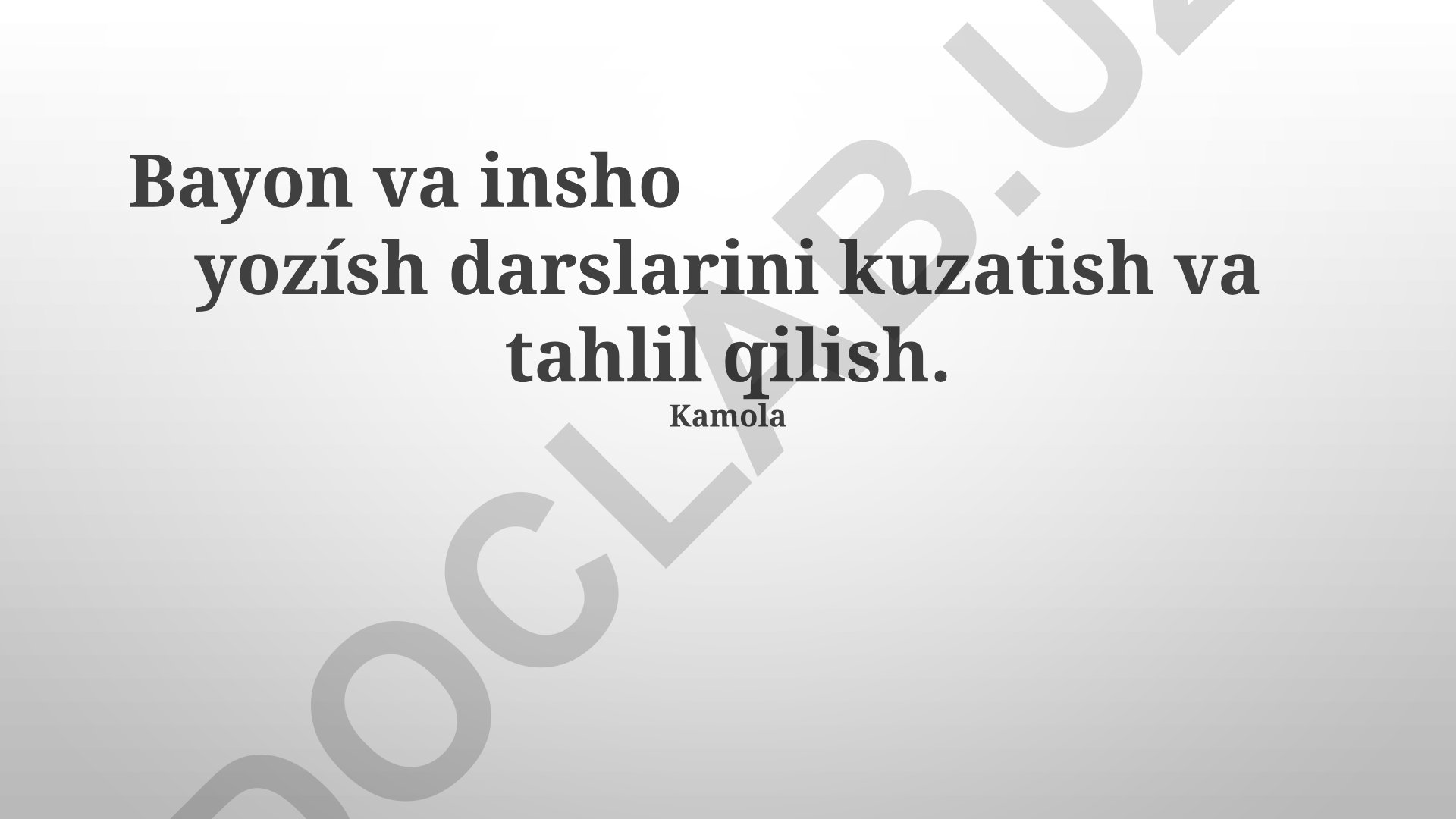 Bayon va insho yozish darslari va tahlili