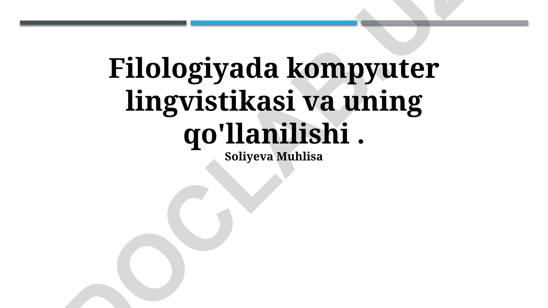 Filologiyada kompyuter lingvistikasi va uning qo'llanilishi
