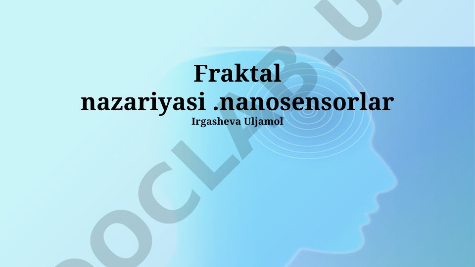 Fraktal nazariyasi asosida nanosensorlar va ularning ilovalari