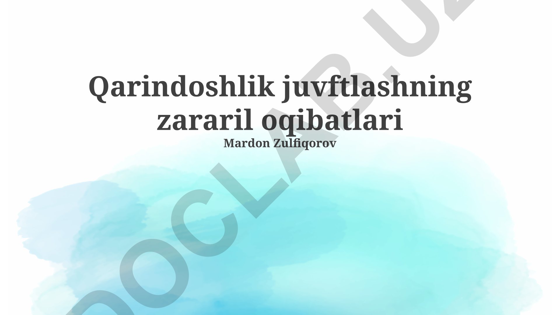 Qarindoshlik juvftlashning zararli oqibatlari