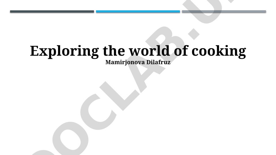 Exploring the world of cooking