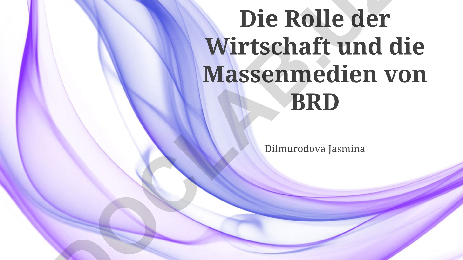 Die Rolle der Wirtschaft und die Massenmedien von BRD