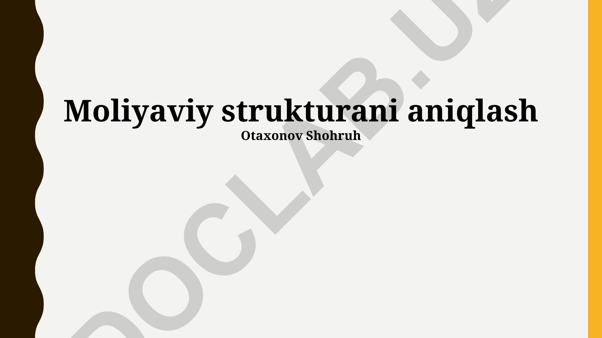 Moliyaviy strukturani aniqlash