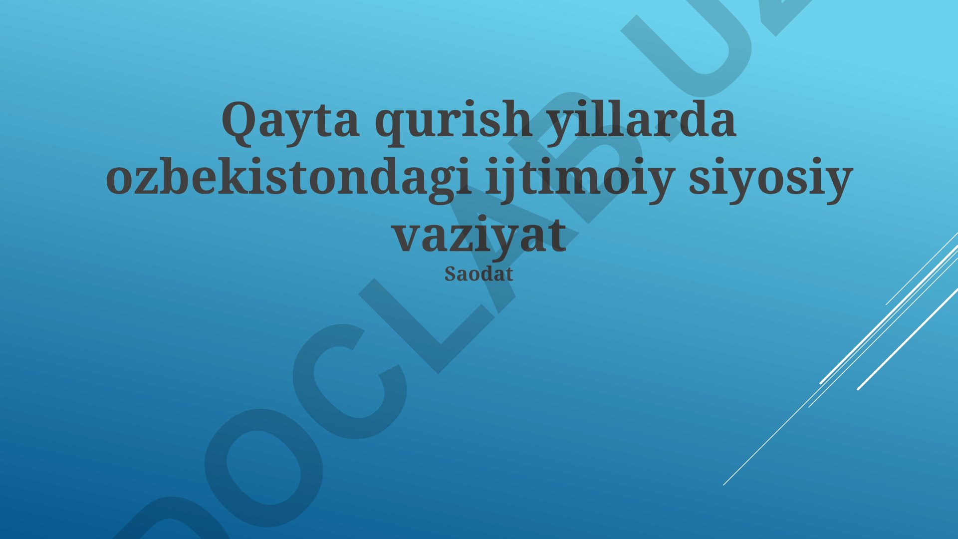 Qayta qurish davridagi Oʻzbekistonning ijtimoiy-siyosiy ahvoli