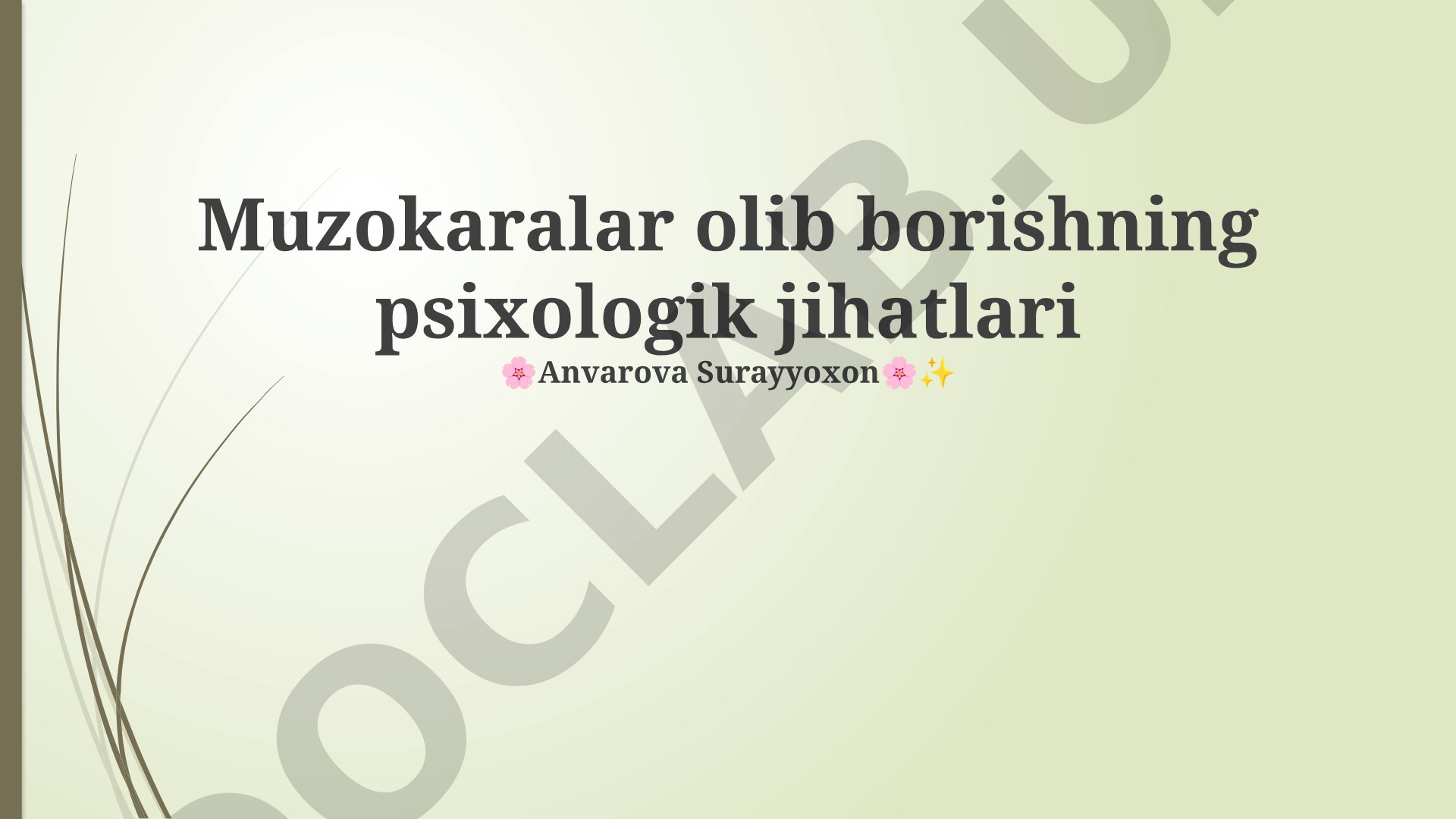 Muzokaralar olib borishning psixologik jihatlari