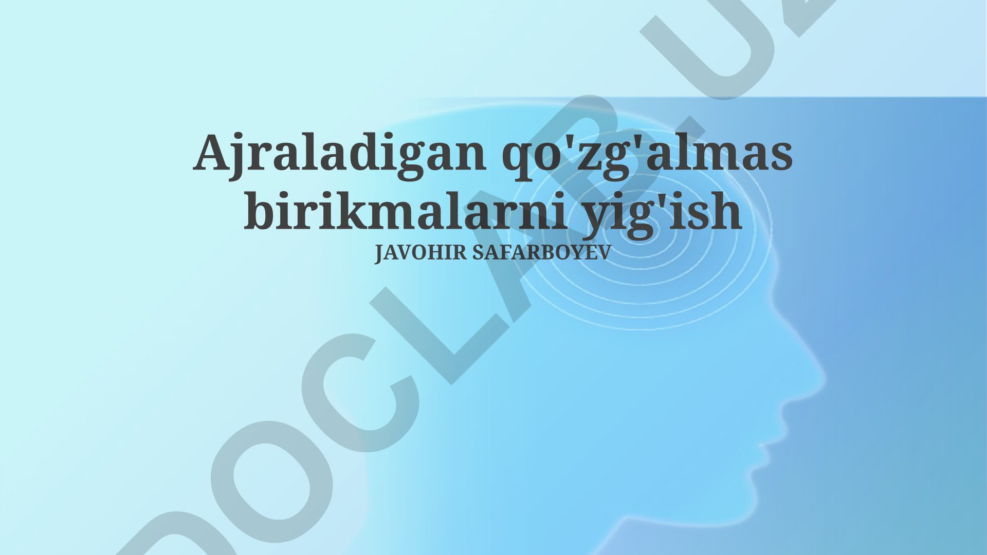 Ajraladigan qo'zg'almas birikmalarni yig'ish