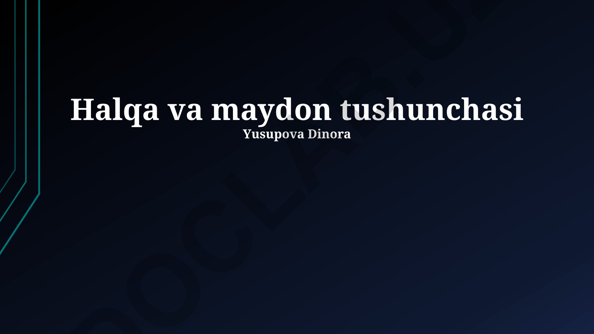 Doira va maydon tushunchasi