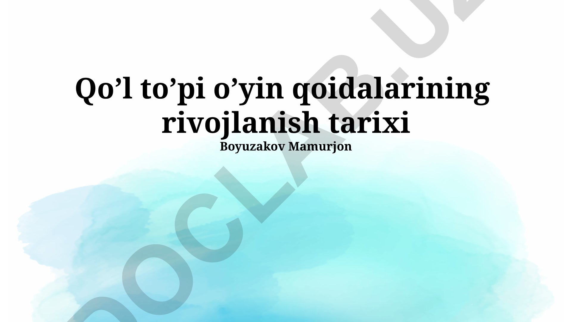 Qo'l to'pi o'yin qoidalarining rivojlanish tarixi