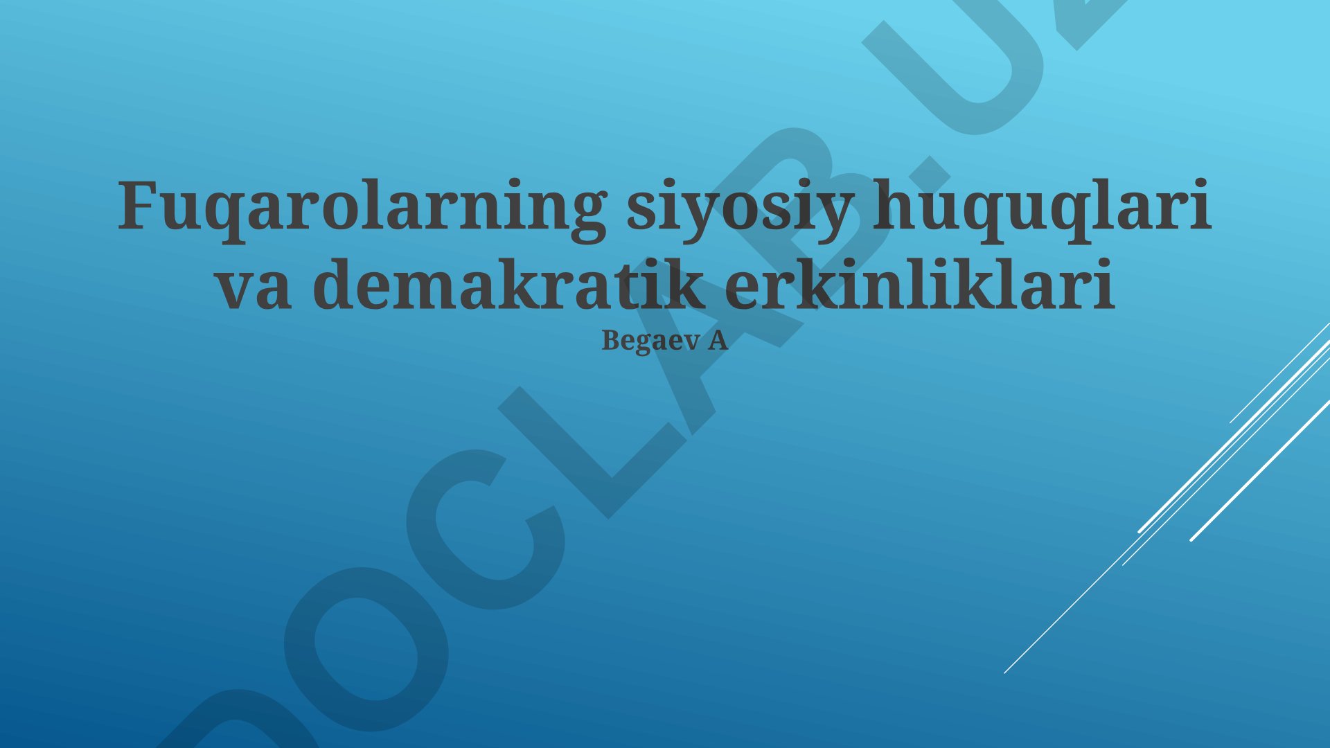 Fuqarolarning siyosiy huquqlari va demokratik erkinliklari