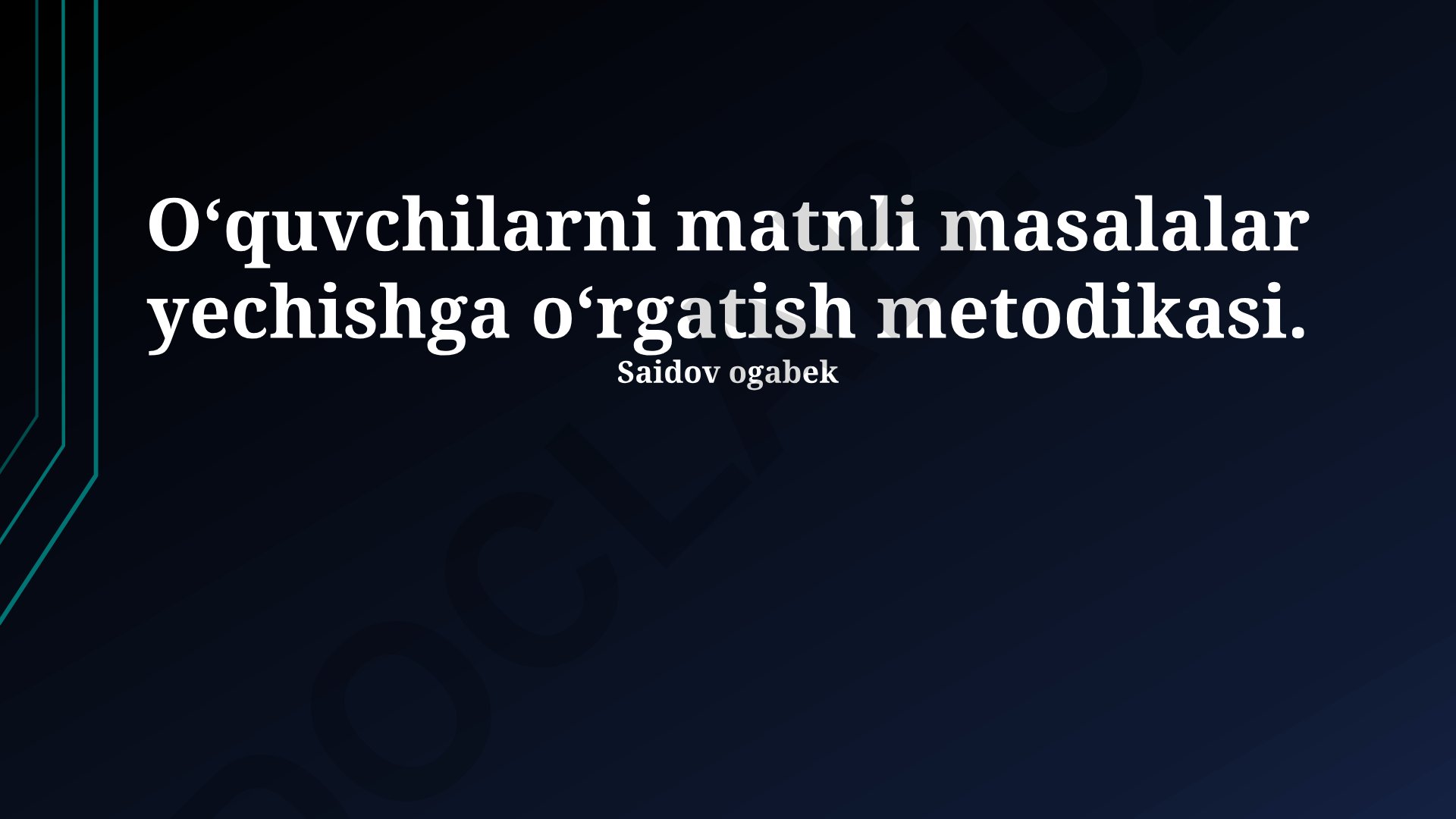 Matnli masalalar yechish metodikasi