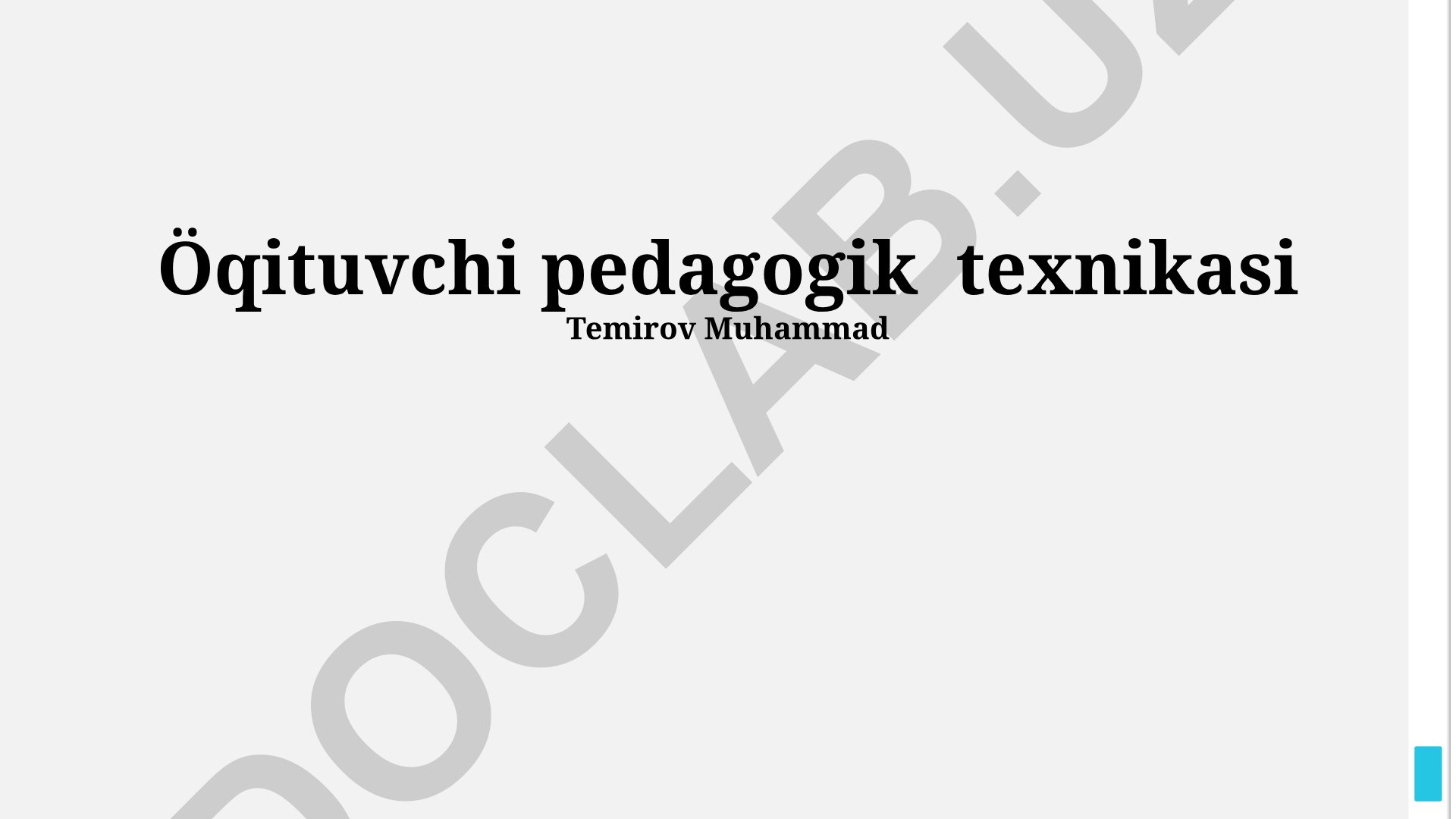 Pedagogik texnikalarni tanlash va qo'llash