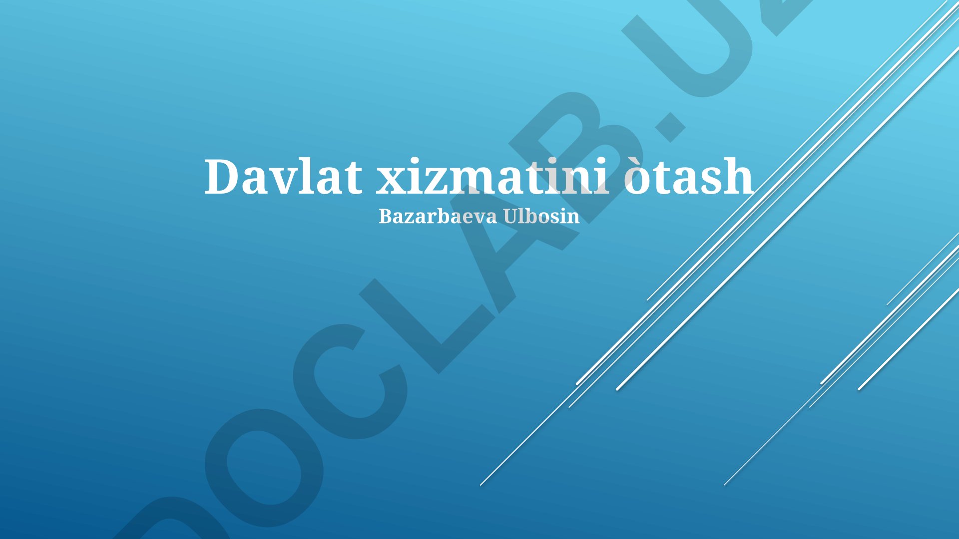 Davlat xizmatini takomillashtirish va fuqarolarga sifatli xizmat ko'rsatish