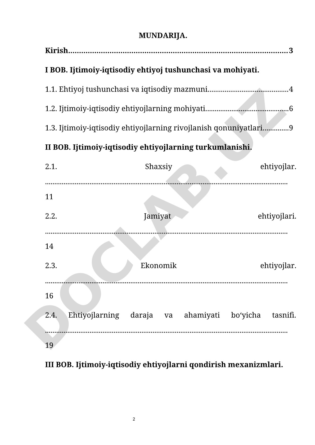 Ijtimoiy-iqtisodiy ehtiyoj tushunchasi va mohiyati