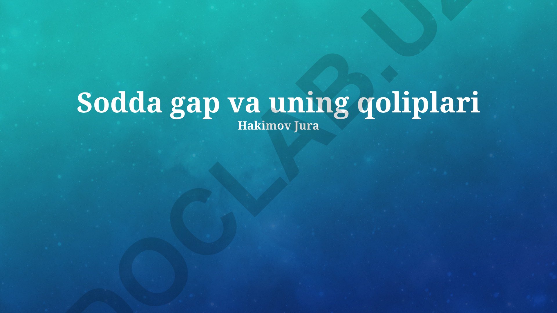 Sodda gap va uning qoliplari