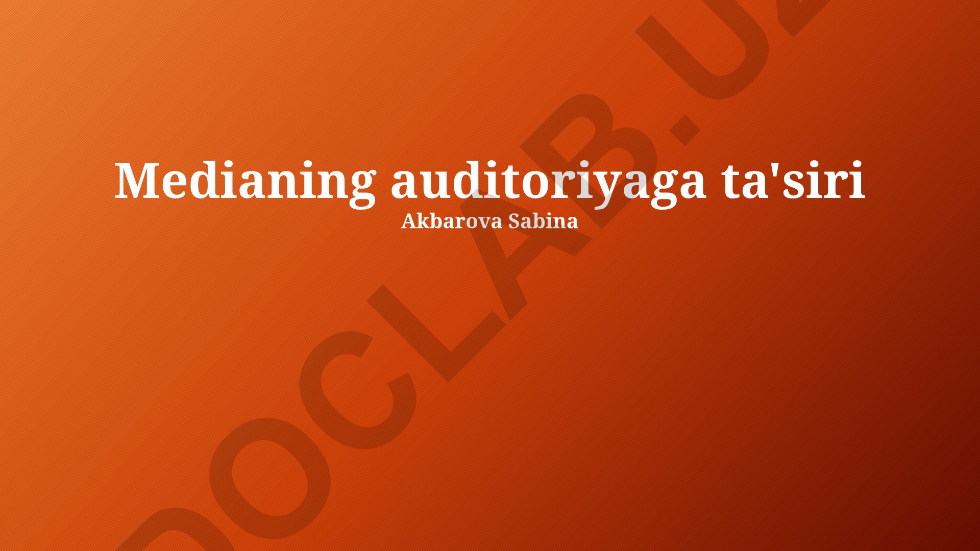 Medianing auditoriyaga ta'siri