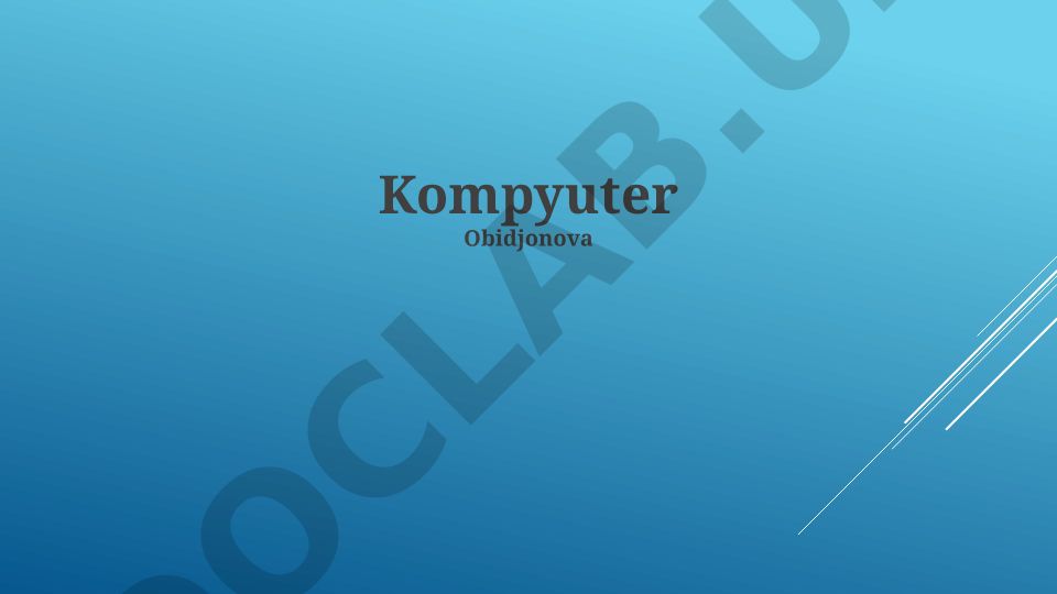 Kompyuterlarga kirish, apparat va dasturiy ta'minot, qo'llash sohalari