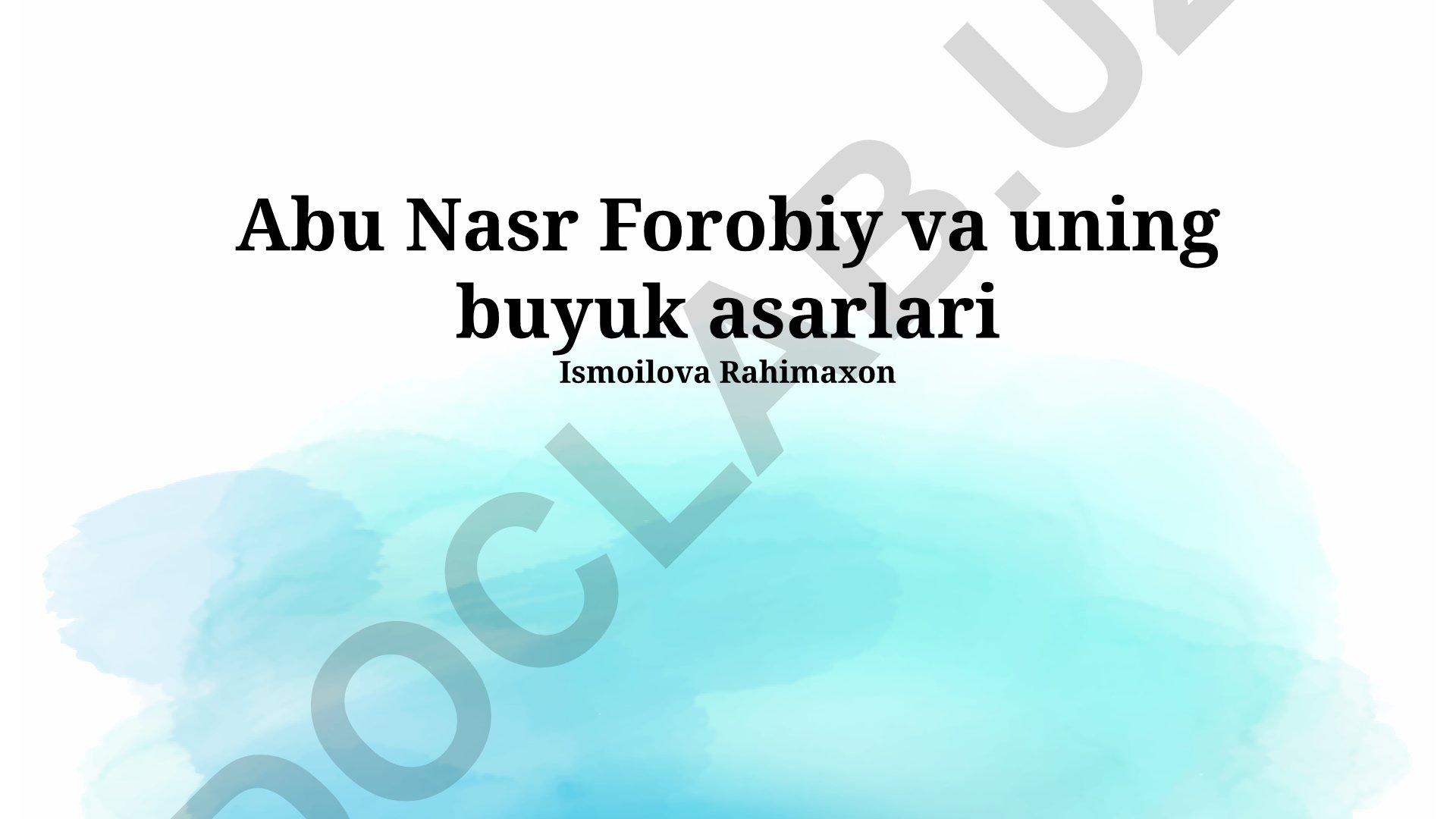 Abu Nasr Forobiy va uning buyuk asarlari