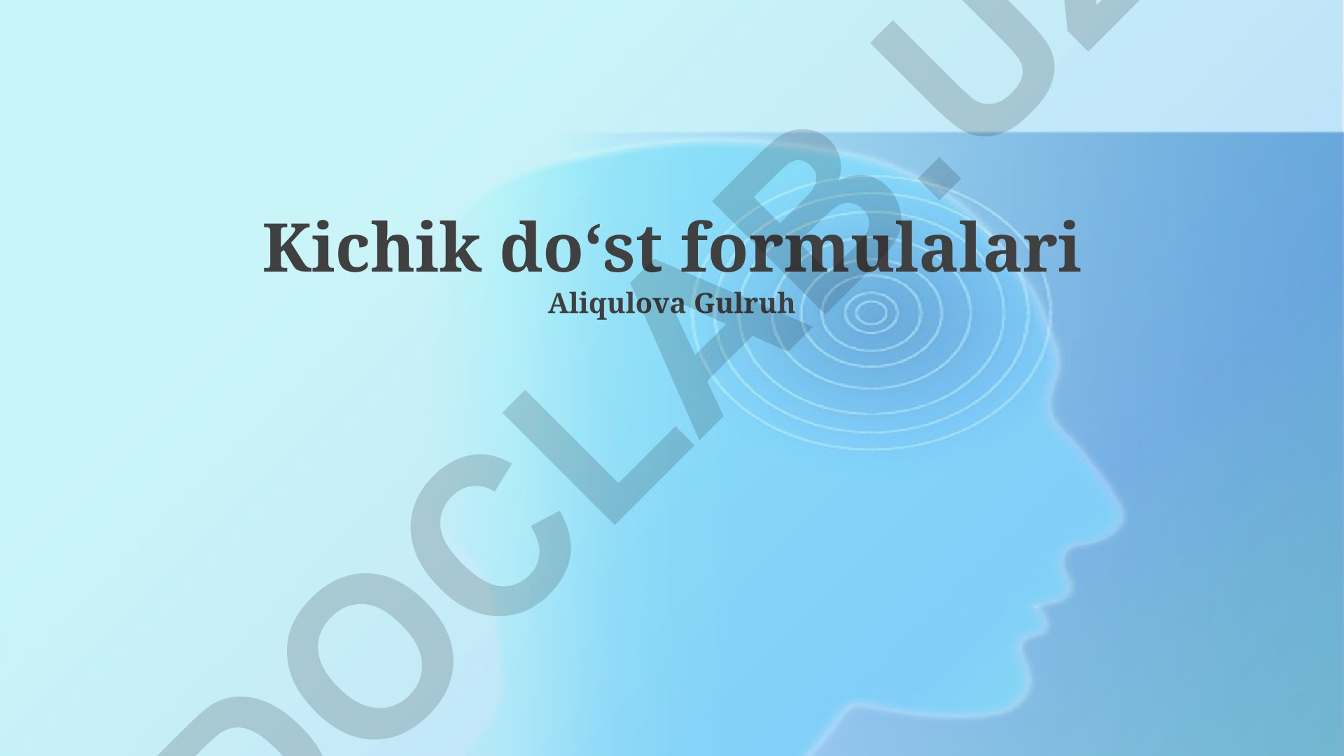 Kichik doʻst formulalari
