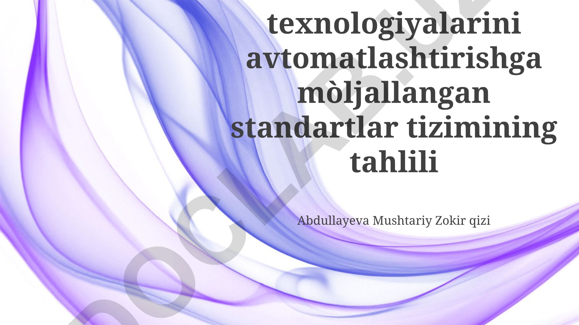 Kutubxona texnologiyalarini avtomatlashtirish standartlar tizimi tahlili