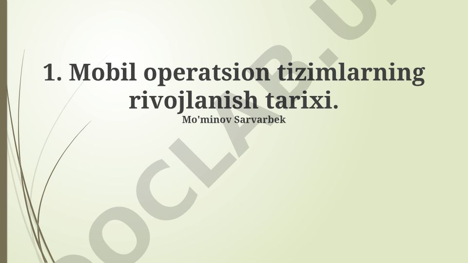 Mobil operatsion tizimlarning rivojlanish tarixi va evolyutsiyasi