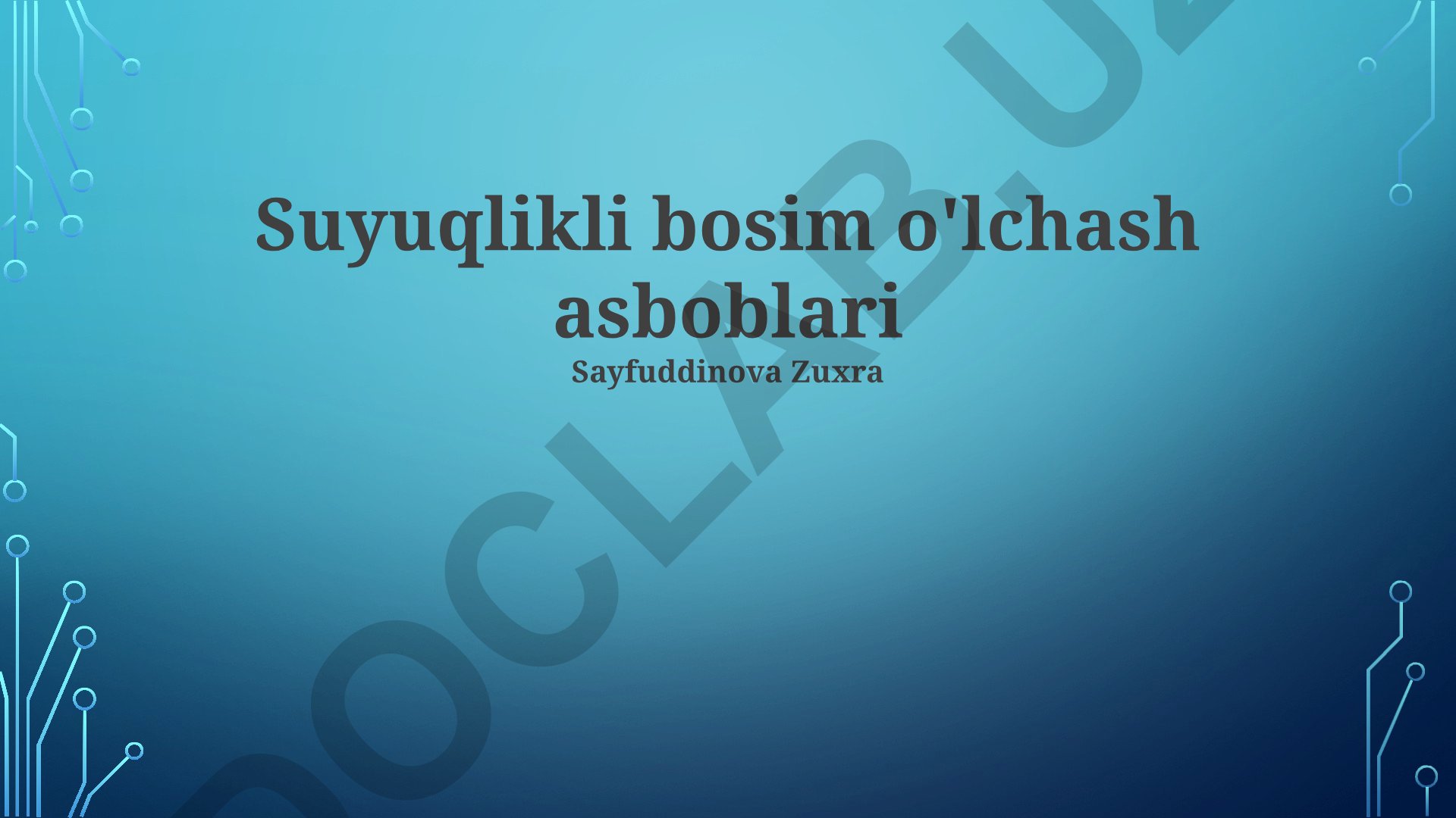 Suyuqlikli bosim o'lchash asboblari