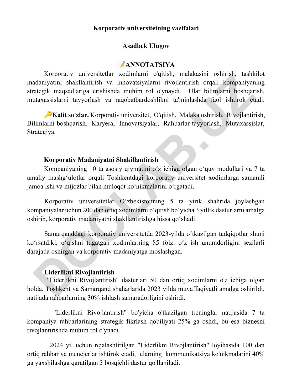 Korporativ universitetning vazifalari