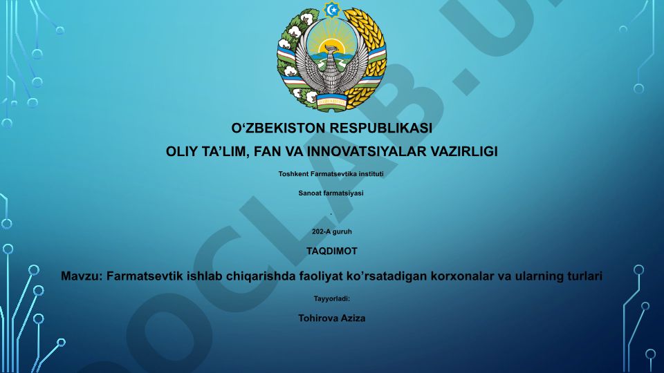 Farmatsevtik ishlab chiqarishda faoliyat ko'rsatadigan korxonalar va ularning turlari