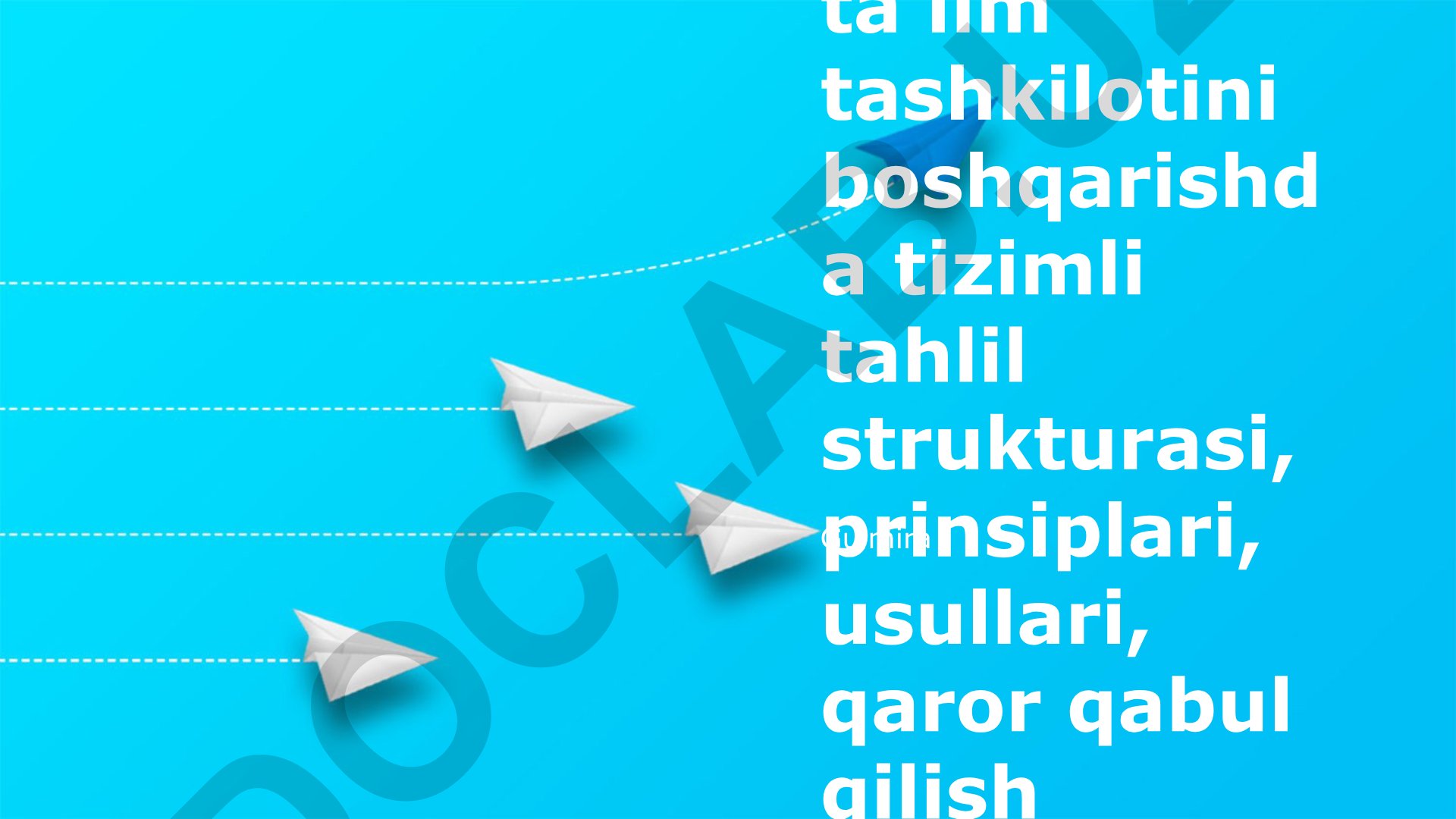 Maktabgacha ta'lim tashkilotini boshqarishda tizimli tahlil strukturasi va prinsiplari