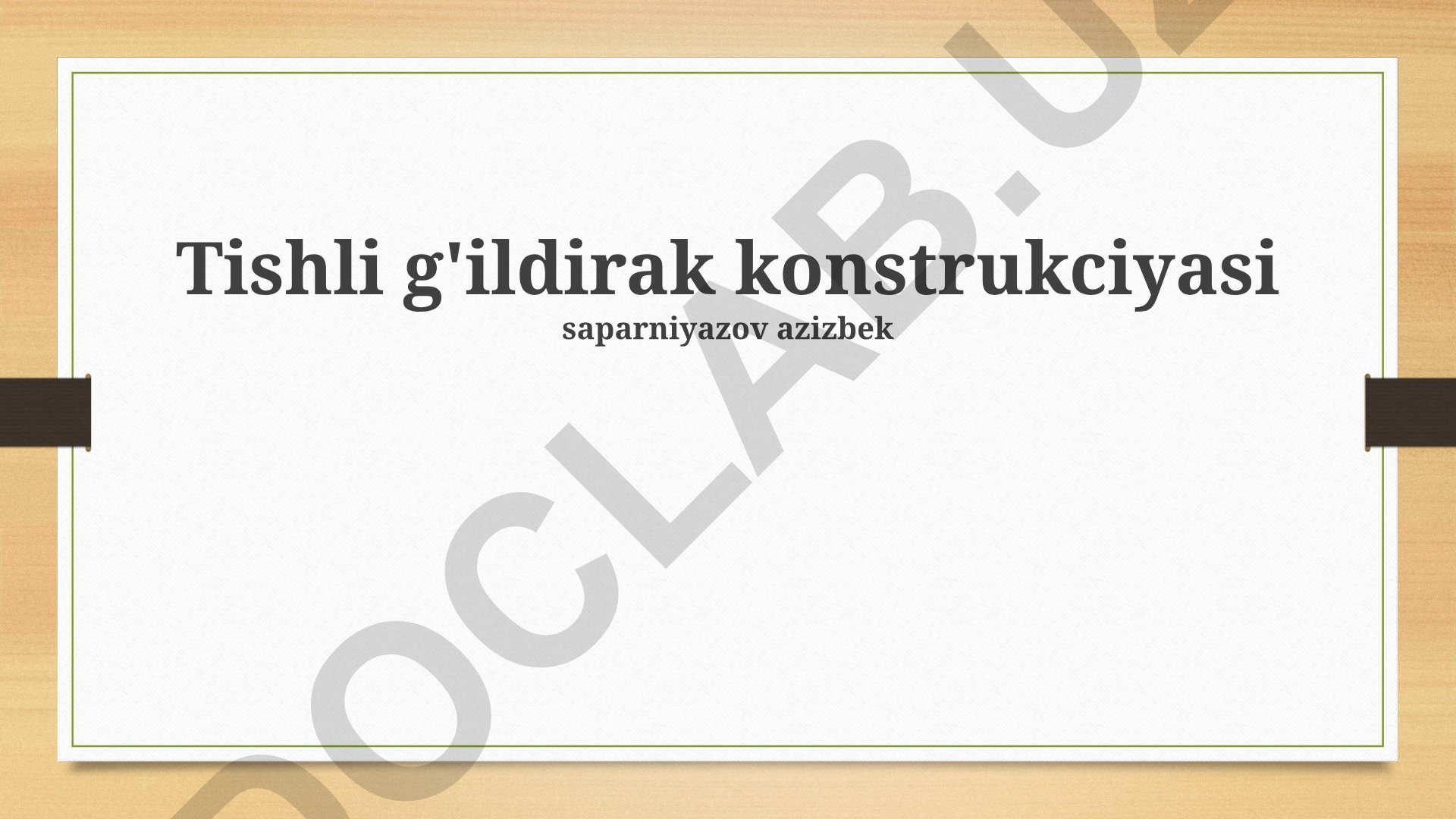 Tishli g'ildirak konstrukciyasi va texnologiyasi