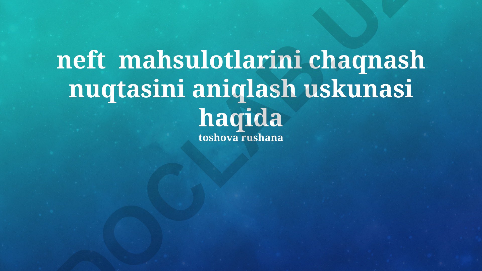 Neft mahsulotlarining yashin nuqtasini aniqlash uskunalari