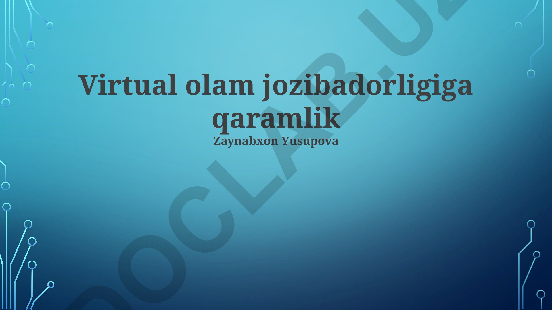 Virtual olam jozibadorligiga qaramlik