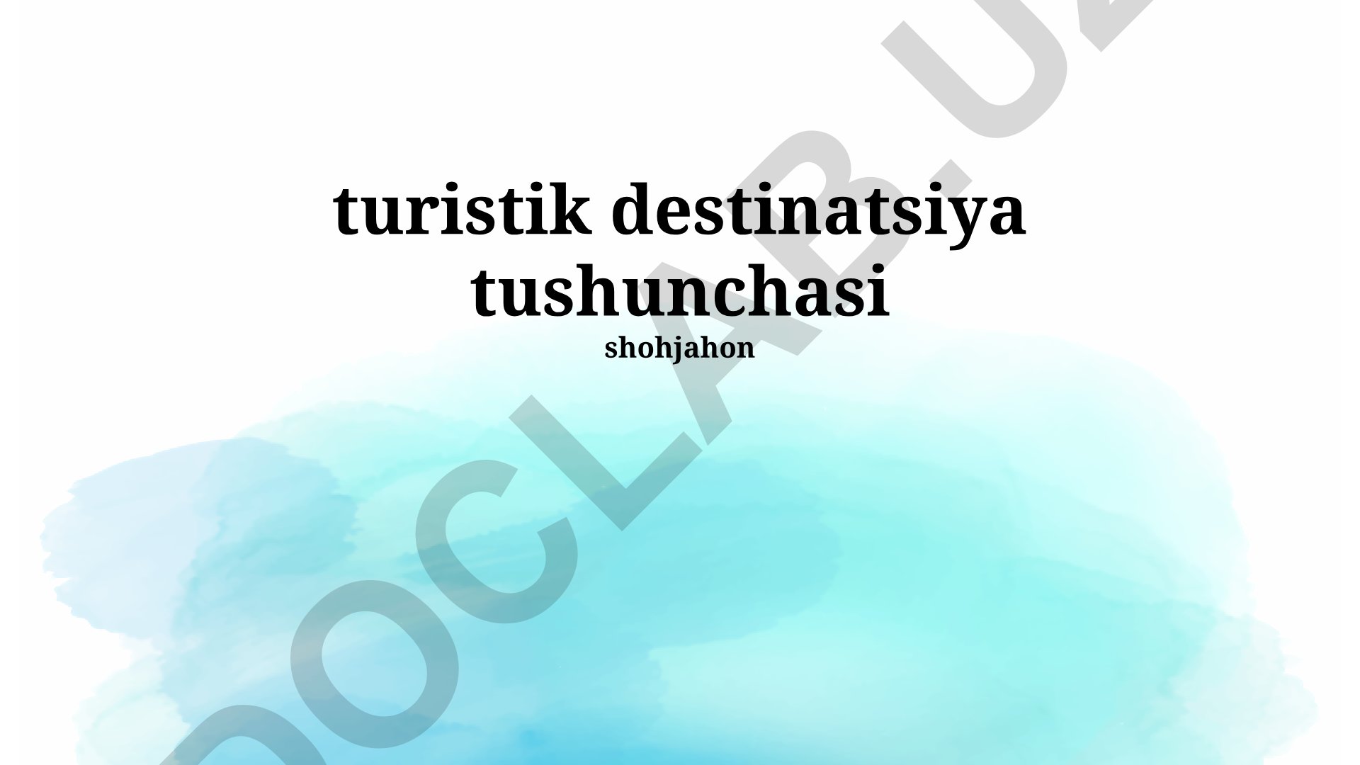 O'zbekiston turistik destinatsiyalarini rivojlantirish va marketing strategiyalari