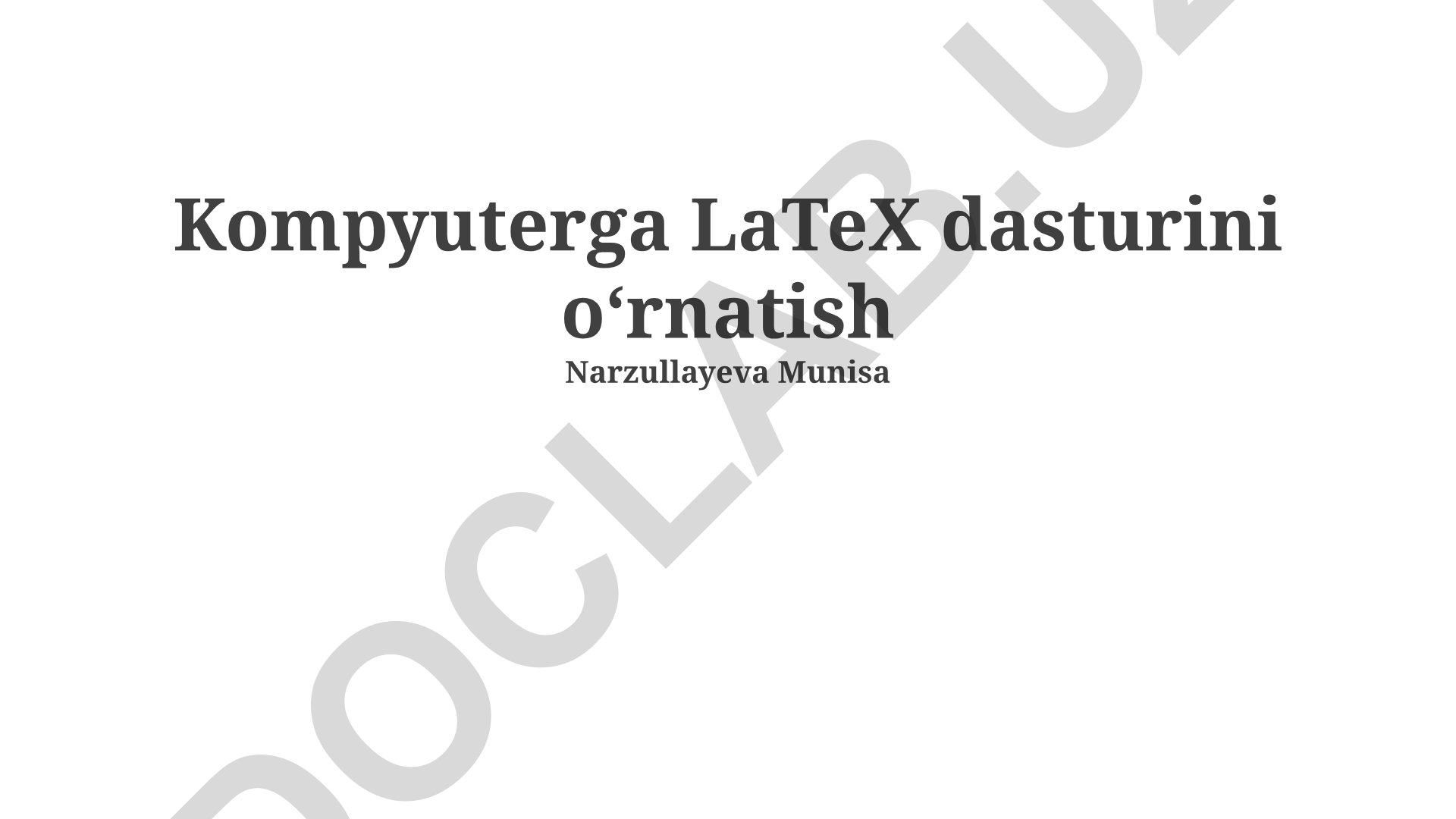 LaTeX dasturini kompyuterga o'rnatish
