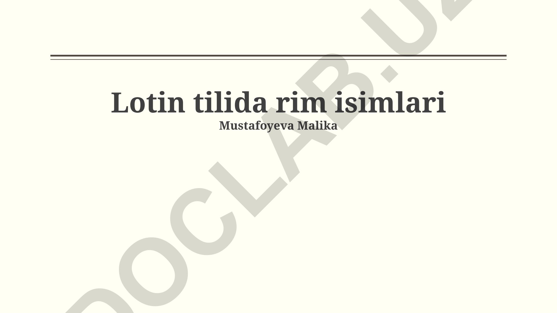 Rimliklarning ismlari tuzilishi va jamiyatdagi ahamiyati