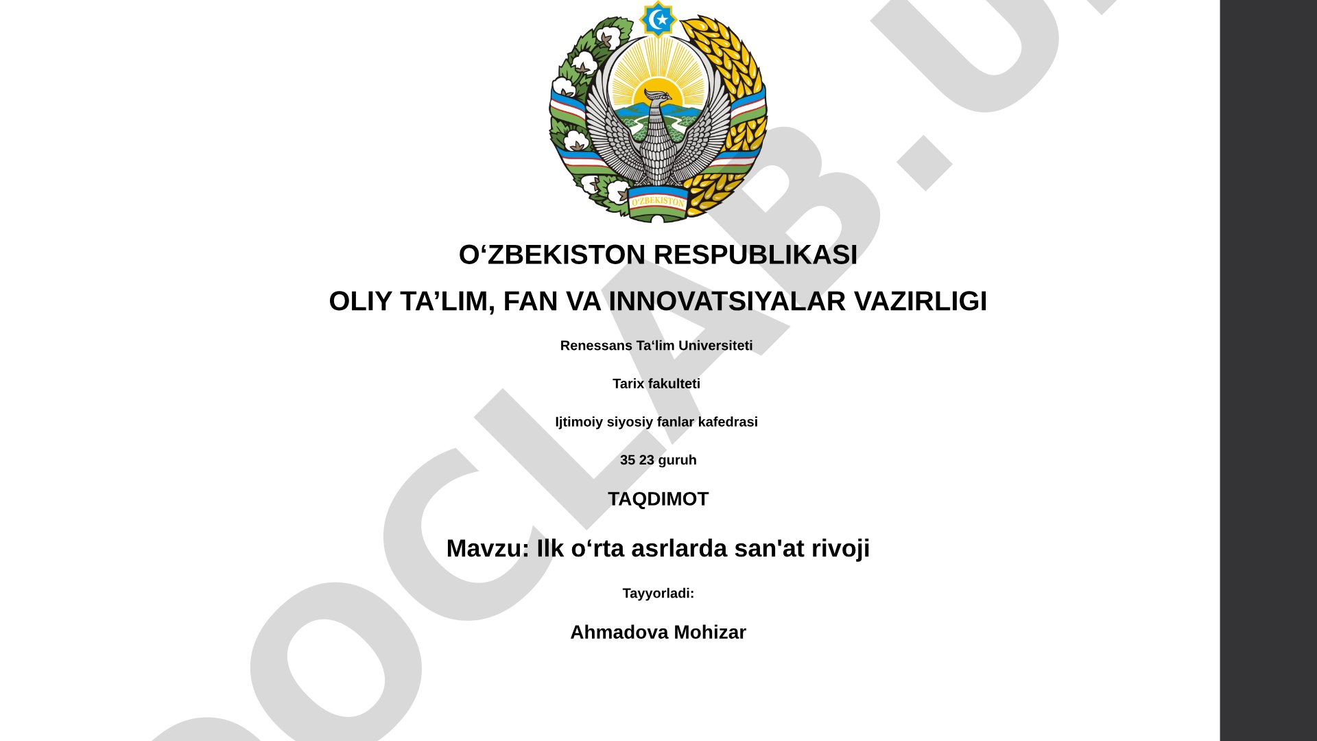 Ilk o'rta asrlarda san'at rivoji