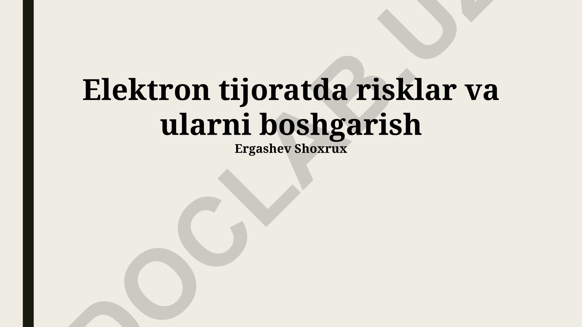 Elektron tijoratda risklar va ularni boshqarish