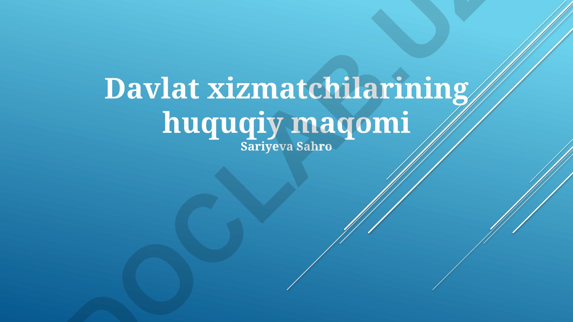 Davlat xizmatchilarining huquqiy maqomi va mehnat huquqi