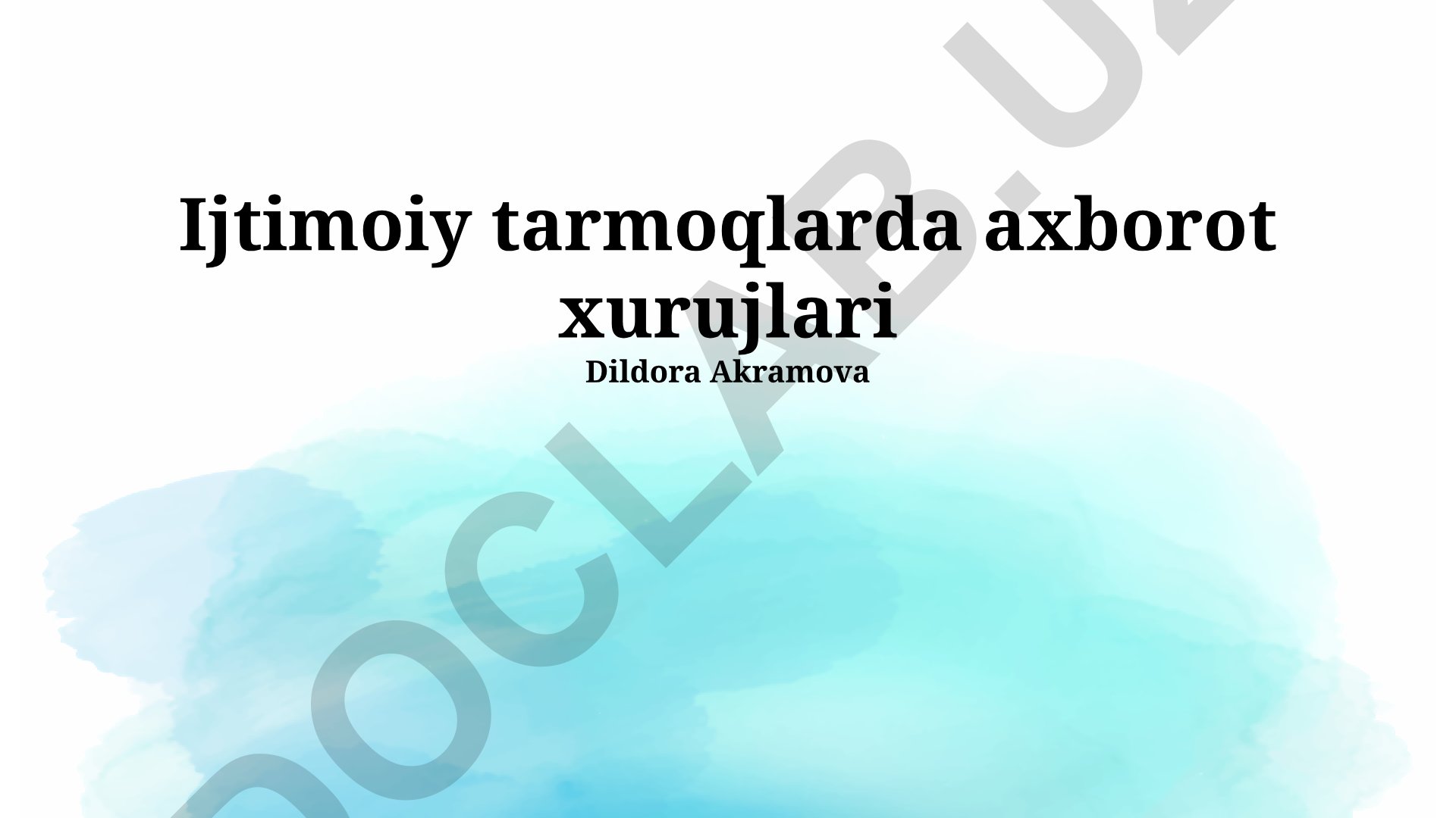 Ijtimoiy tarmoqlarda axborot xurujlari va himoya choralari