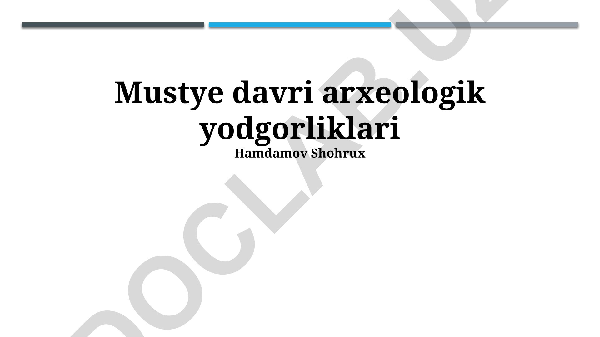 Mustye davri arxeologik yodgorliklari va Neandertal madaniyati