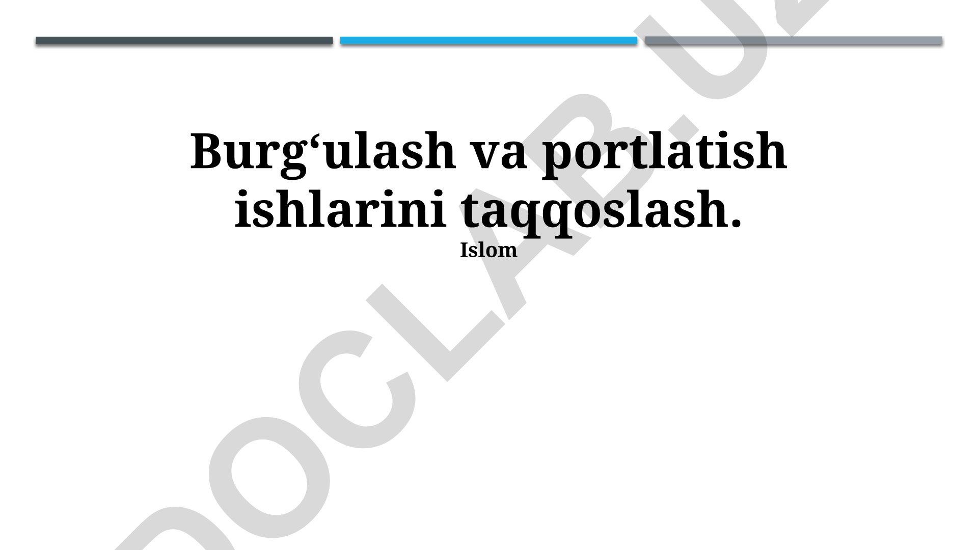Burg‘ulash va portlatish ishlarini taqqoslash