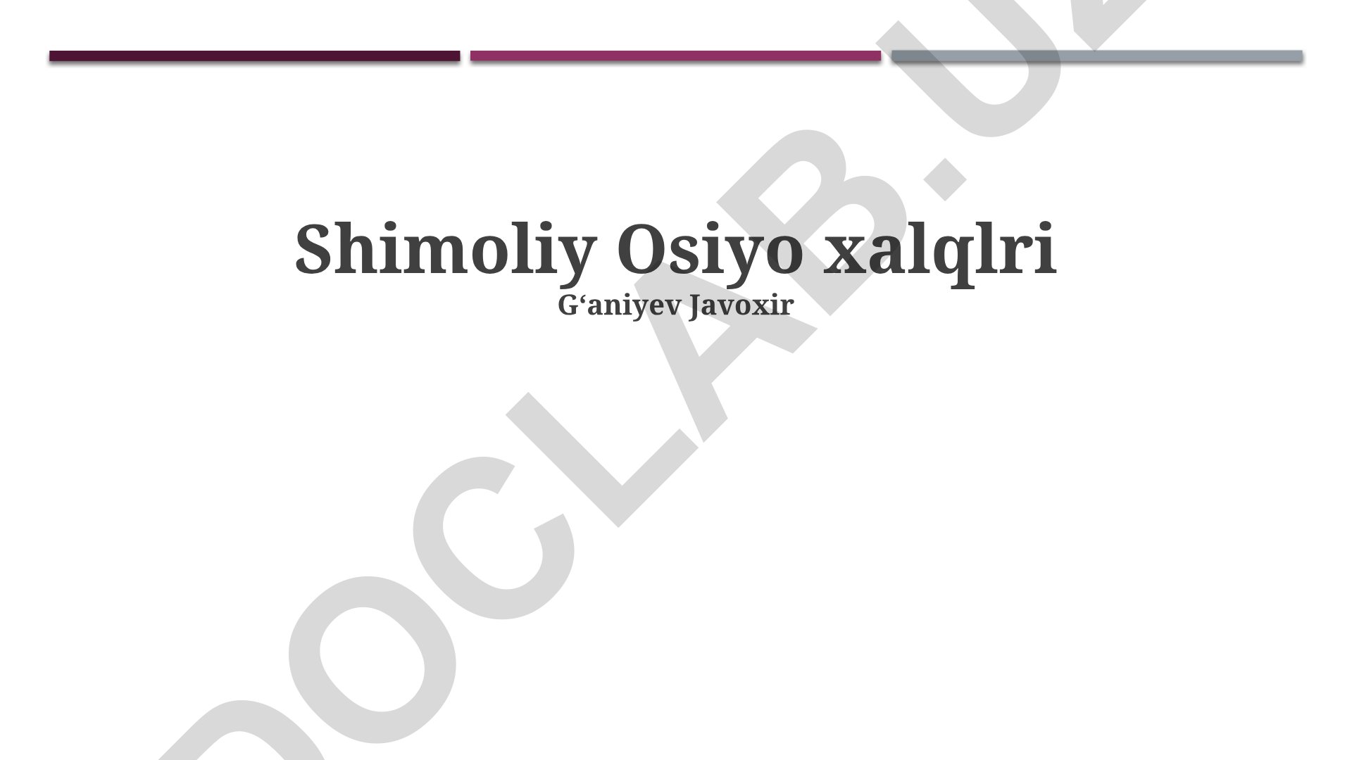 Shimoliy Osiyo xalqlari: zamonaviy muammolari, madaniy xususiyatlari va tarixiy istiqbollar