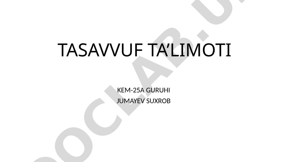 Tasavvuf ta'limoti haqida