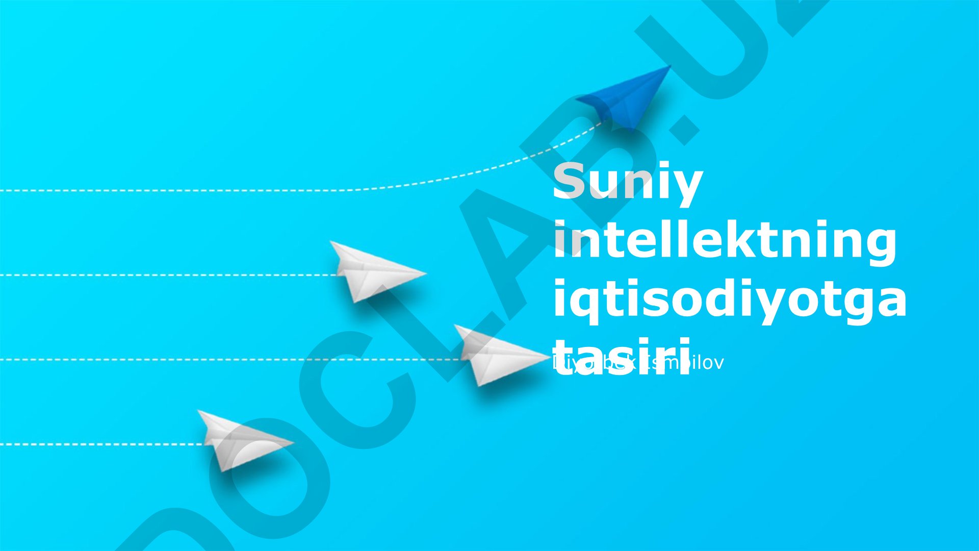 Suniy intellektning iqtisodiyotga tasiri