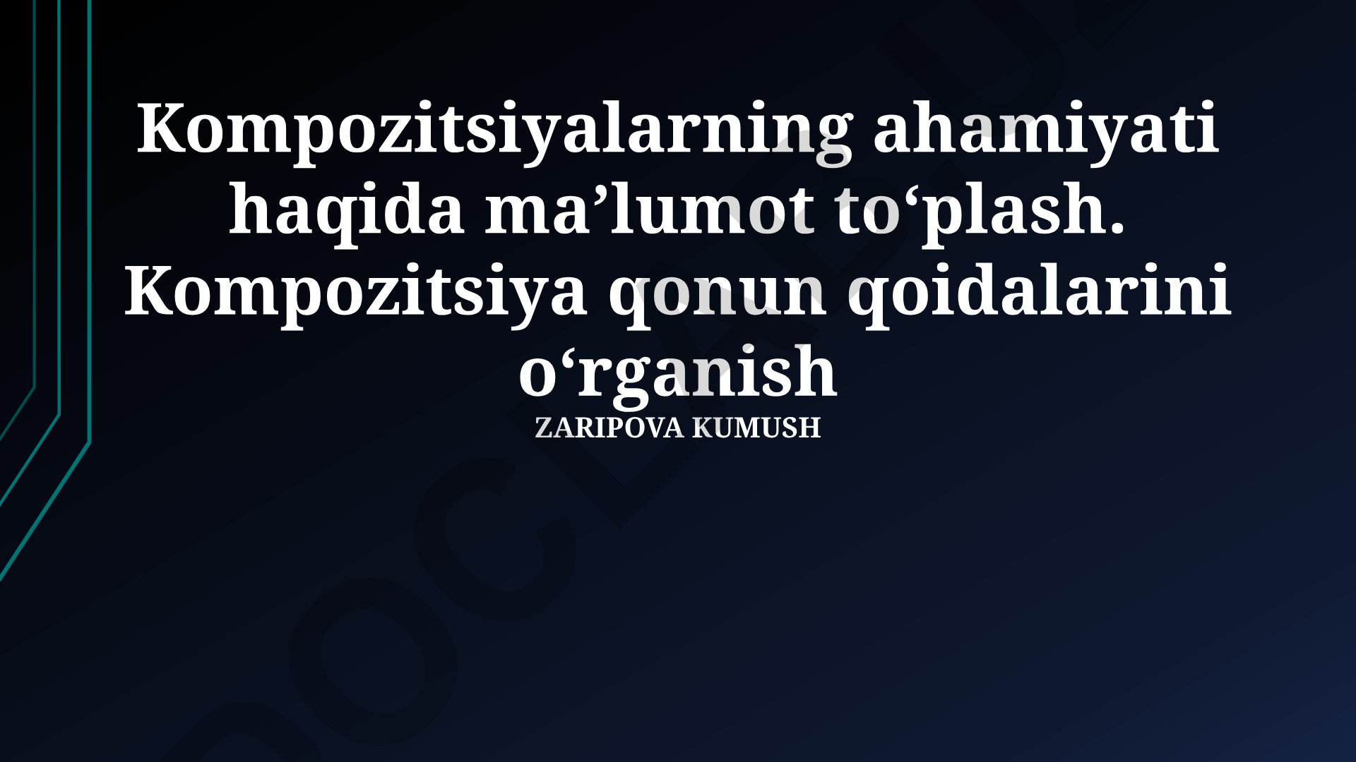 Rang va kompozitsiya qonunlari